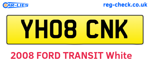 YH08CNK are the vehicle registration plates.