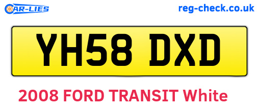 YH58DXD are the vehicle registration plates.