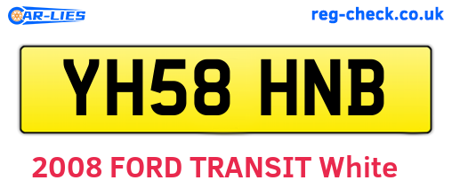 YH58HNB are the vehicle registration plates.