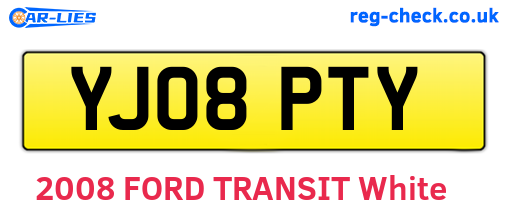 YJ08PTY are the vehicle registration plates.