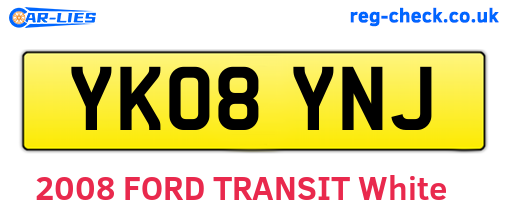 YK08YNJ are the vehicle registration plates.