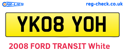 YK08YOH are the vehicle registration plates.
