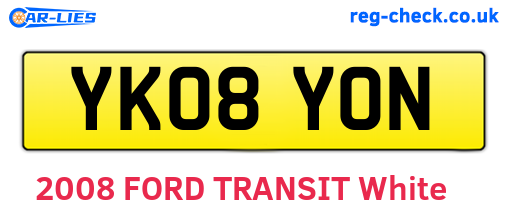 YK08YON are the vehicle registration plates.