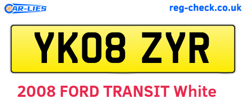 YK08ZYR are the vehicle registration plates.