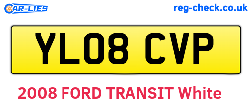 YL08CVP are the vehicle registration plates.
