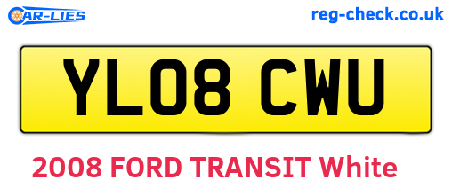 YL08CWU are the vehicle registration plates.