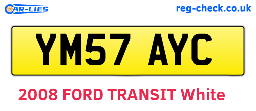 YM57AYC are the vehicle registration plates.