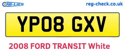 YP08GXV are the vehicle registration plates.