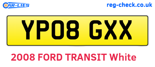 YP08GXX are the vehicle registration plates.