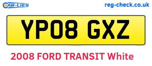YP08GXZ are the vehicle registration plates.