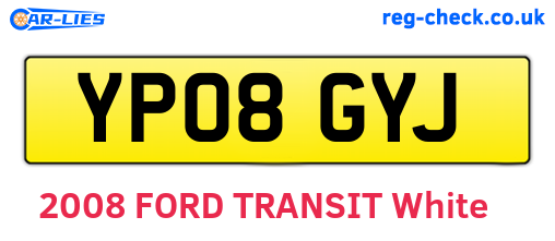 YP08GYJ are the vehicle registration plates.