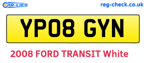 YP08GYN are the vehicle registration plates.