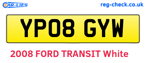 YP08GYW are the vehicle registration plates.
