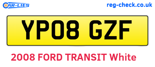YP08GZF are the vehicle registration plates.