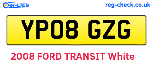 YP08GZG are the vehicle registration plates.