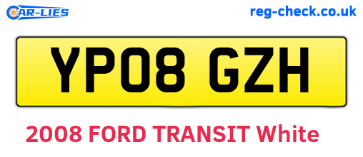 YP08GZH are the vehicle registration plates.