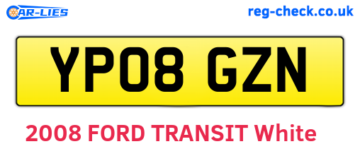 YP08GZN are the vehicle registration plates.