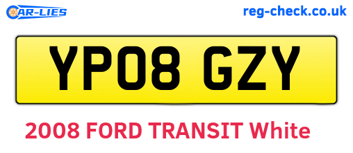YP08GZY are the vehicle registration plates.