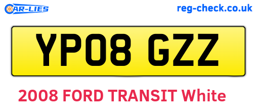 YP08GZZ are the vehicle registration plates.