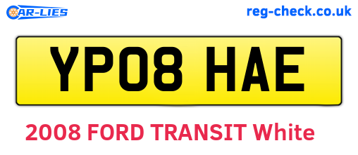 YP08HAE are the vehicle registration plates.