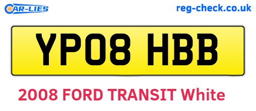 YP08HBB are the vehicle registration plates.