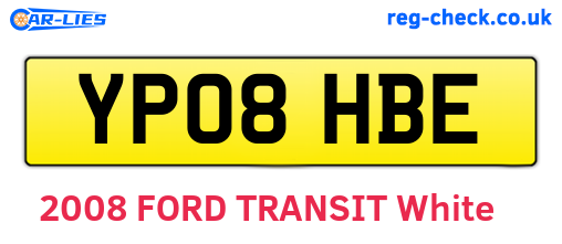 YP08HBE are the vehicle registration plates.