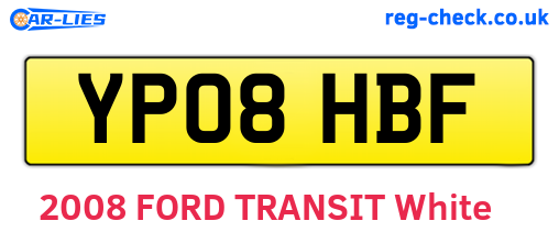 YP08HBF are the vehicle registration plates.
