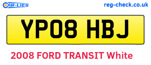 YP08HBJ are the vehicle registration plates.