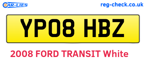 YP08HBZ are the vehicle registration plates.