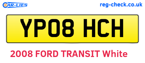 YP08HCH are the vehicle registration plates.