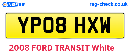 YP08HXW are the vehicle registration plates.
