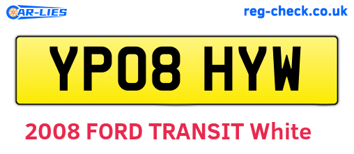YP08HYW are the vehicle registration plates.