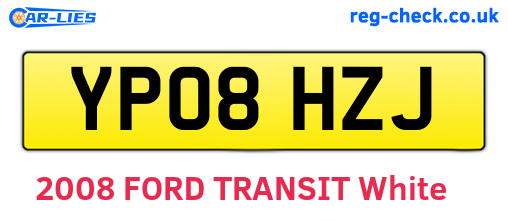 YP08HZJ are the vehicle registration plates.