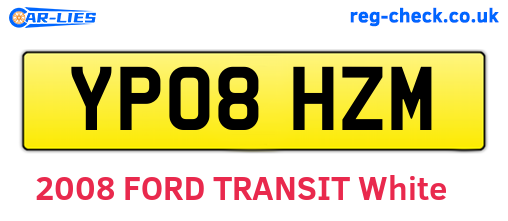 YP08HZM are the vehicle registration plates.