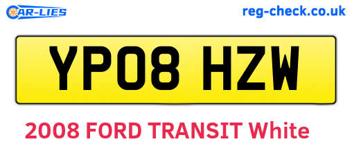 YP08HZW are the vehicle registration plates.