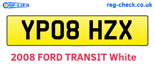 YP08HZX are the vehicle registration plates.