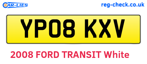 YP08KXV are the vehicle registration plates.