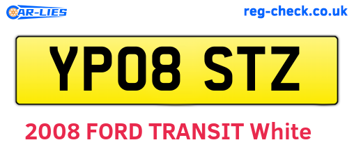YP08STZ are the vehicle registration plates.