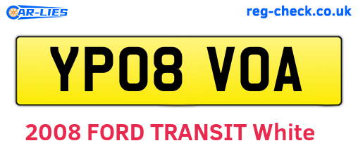 YP08VOA are the vehicle registration plates.