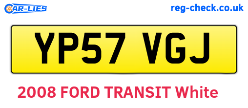 YP57VGJ are the vehicle registration plates.
