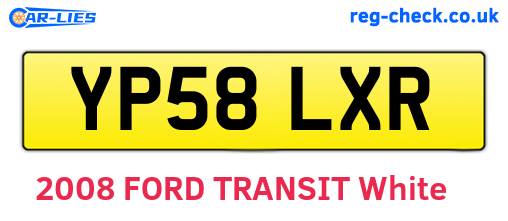 YP58LXR are the vehicle registration plates.