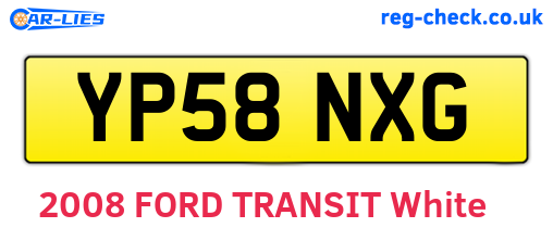 YP58NXG are the vehicle registration plates.