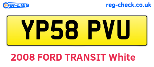YP58PVU are the vehicle registration plates.