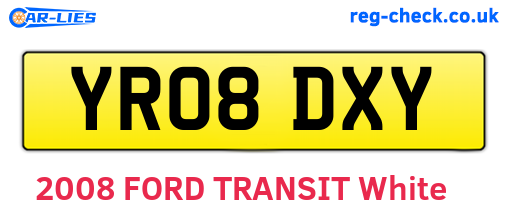 YR08DXY are the vehicle registration plates.