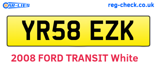 YR58EZK are the vehicle registration plates.