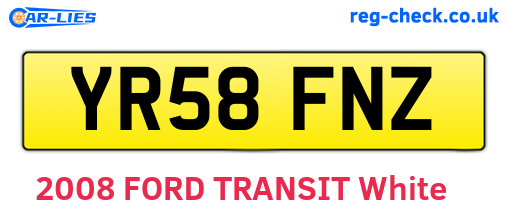 YR58FNZ are the vehicle registration plates.