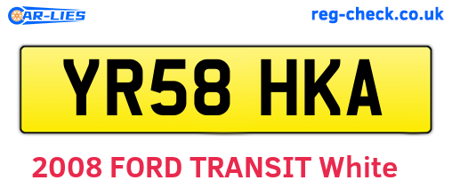 YR58HKA are the vehicle registration plates.