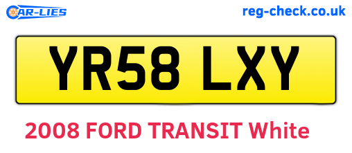 YR58LXY are the vehicle registration plates.