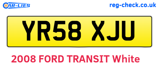 YR58XJU are the vehicle registration plates.