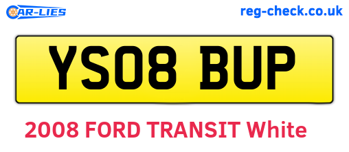 YS08BUP are the vehicle registration plates.
